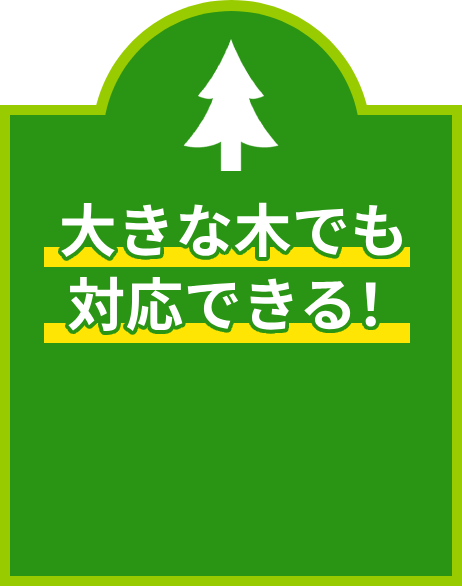 大きな木でも対応できる!